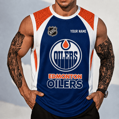 [SUPER SALE] NEW CUSTOMIZED NHL03 EMO EDMONTON OILERS TANK TOP & GYM SHIRT