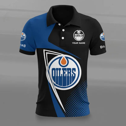 [SUPER SALE] NEW CUSTOMIZED NHL03 EMO EDMONTON OILERS POLO SHIRT
