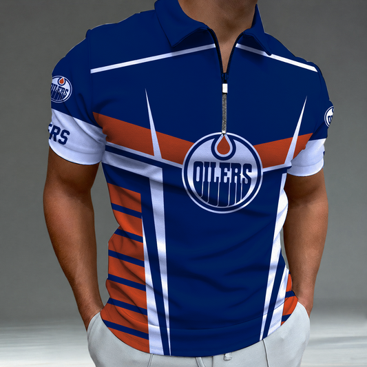 [SUPER SALE] NEW CUSTOMIZED NHL03 EMO EDMONTON OILERS POLO SHIRT