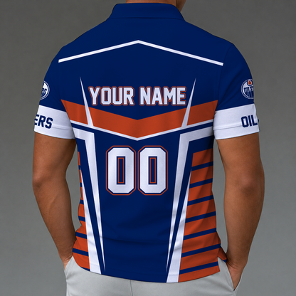 [SUPER SALE] NEW CUSTOMIZED NHL03 EMO EDMONTON OILERS POLO SHIRT