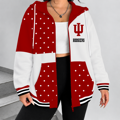 [FAN FAVORITE] NEW CUSTOMIZED NCAA MAM03 IDH INDIANA HOOSIERS STRAPPY ZIP HOODIE