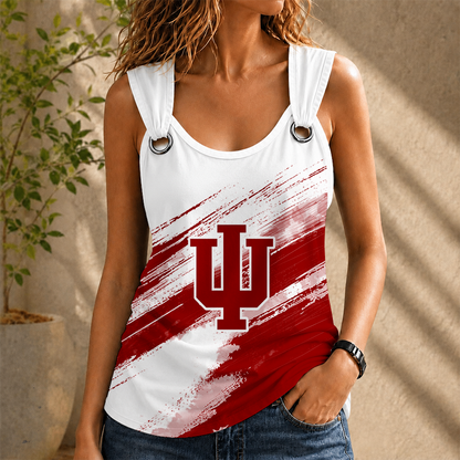 [FAN FAVORITE] NEW CUSTOMIZED NCAA MAM03 IDH INDIANA HOOSIERS O-RING SHOULDER TANK TOP