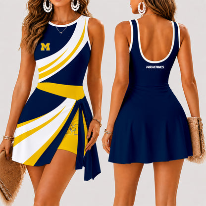 [FAN FAVORITE] NEW CUSTOMIZED NCAA FBS03 MIW MICHIGAN WOLVERINES WOMEN'S SUMMER SKORT DRESS
