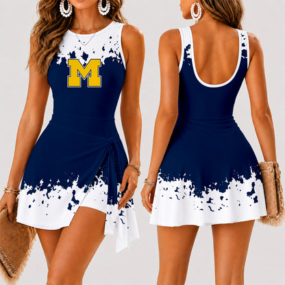 [FAN FAVORITE] NEW CUSTOMIZED NCAA FBS03 MIW MICHIGAN WOLVERINES WOMEN'S SUMMER SKORT DRESS