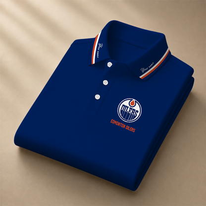 [SUPER SALE] NEW CUSTOMIZED NHL03 EMO EDMONTON OILERS POLO SHIRT