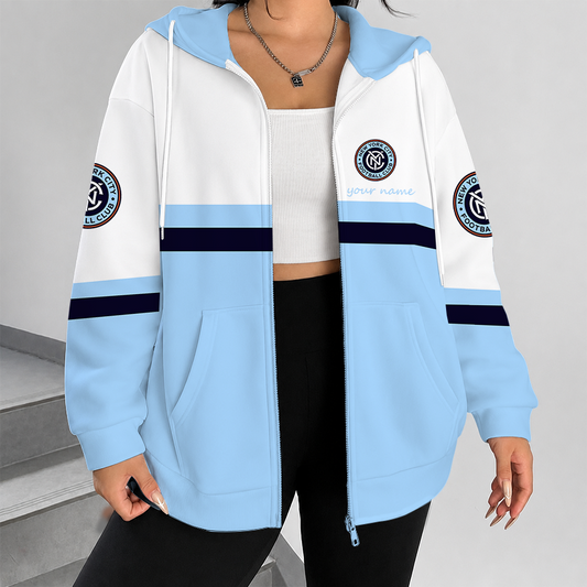 [FAN EXCLUSIVE] NEW CUSTOMIZED MLS03 NYC NEW YORK CITY FC ZIP HOODIE