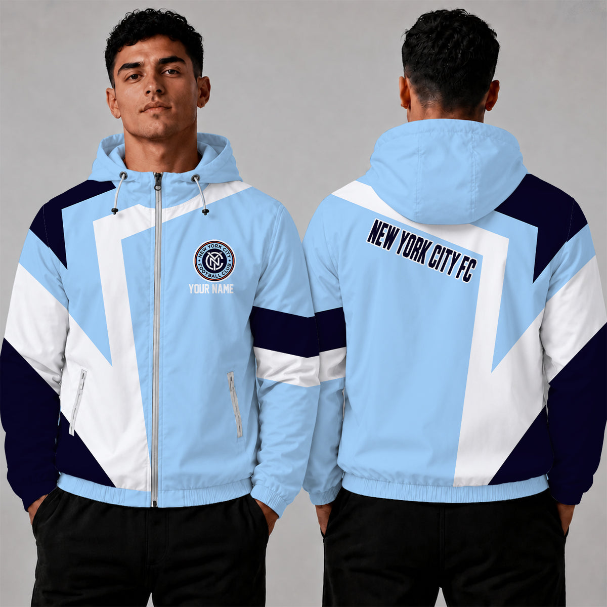 [FAN EXCLUSIVE] NEW CUSTOMIZED MLS03 NYC NEW YORK CITY FC WINDBREAKER JACKET