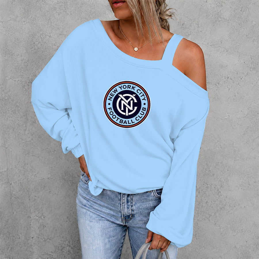 [FAN EXCLUSIVE] NEW CUSTOMIZED MLS03 NYC NEW YORK CITY FC DROP SHOULDER SWEATSHIRT