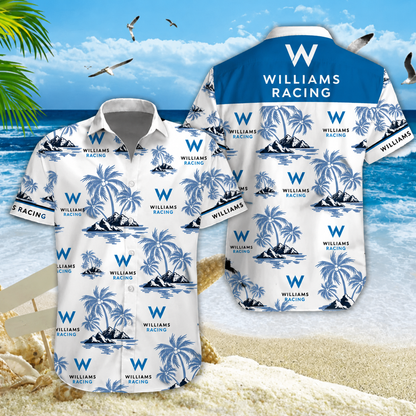 [FAN MUST-HAVE] NEW CUSTOMIZED F103 WIL WILLIAMS RACING UNISEX HAWAIIAN SHIRT & SHORTS SET