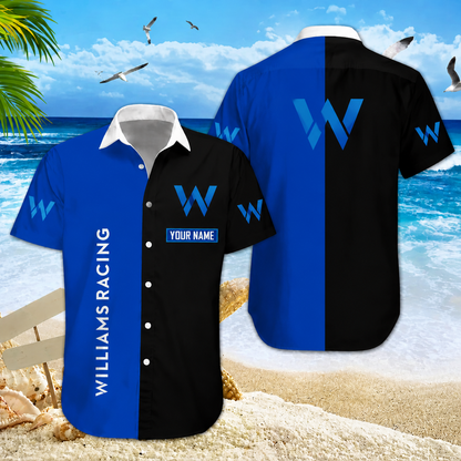 [FAN MUST-HAVE] NEW CUSTOMIZED F103 WIL WILLIAMS RACING UNISEX HAWAIIAN SHIRT & SHORTS SET
