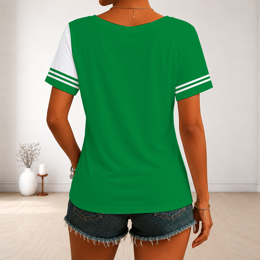 LIMITED EDITION - NEW CUSTOMIZED NBA03 BCE BOSTON CELTICS V-NECK FEMALE SHIRT