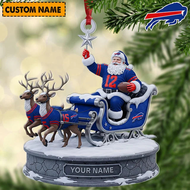 [SPECIAL OFFER] NEW CUSTOMIZED NFL03 BFB BUFFALO BILLS CHRISTMAS ACRYLIC ORNAMENT