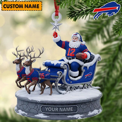 [SPECIAL OFFER] NEW CUSTOMIZED NFL03 BFB BUFFALO BILLS CHRISTMAS ACRYLIC ORNAMENT