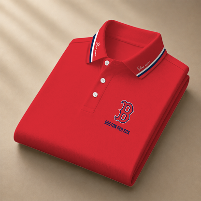 LIMITED EDITION - NEW CUSTOMIZED MLB03 BRS BOSTON RED SOX POLO SHIRT