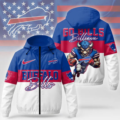[SPECIAL OFFER] NEW CUSTOMIZED NFL03 BFB BUFFALO BILLS WINDBREAKER JACKET