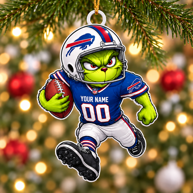 [SPECIAL OFFER] NEW CUSTOMIZED NFL03 BFB BUFFALO BILLS CHRISTMAS ACRYLIC ORNAMENT