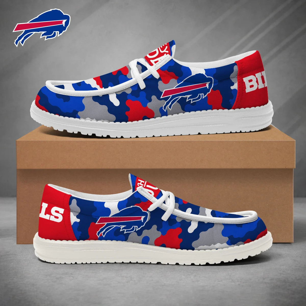 [SPECIAL OFFER] NEW CUSTOMIZED NFL03 BFB BUFFALO BILLS LOAFER SHOES