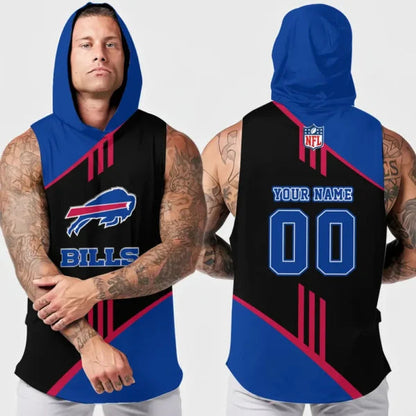 [SPECIAL OFFER] NEW CUSTOMIZED NFL03 BFB BUFFALO BILLS HOODED TANK TOP