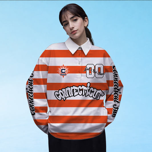 LIMITED EDITION - NEW CUSTOMIZED WNBA03 CTS CT SUN LONG SLEEVE POLO