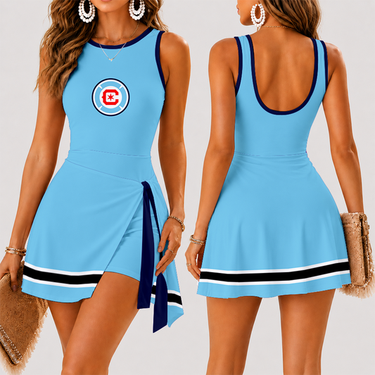 [FAN EXCLUSIVE] NEW CUSTOMIZED MLS04 CCF CHICAGO FIRE FC WOMEN'S SUMMER SKORT DRESS