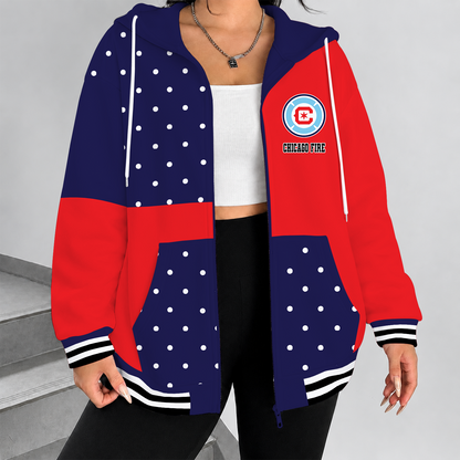 [FAN EXCLUSIVE] NEW CUSTOMIZED MLS04 CCF CHICAGO FIRE FC ZIP HOODIE
