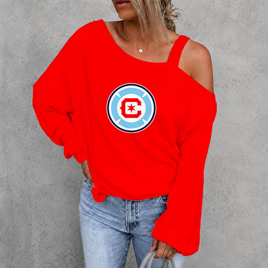 [FAN EXCLUSIVE] NEW CUSTOMIZED MLS04 CCF CHICAGO FIRE FC DROP SHOULDER SWEATSHIRT
