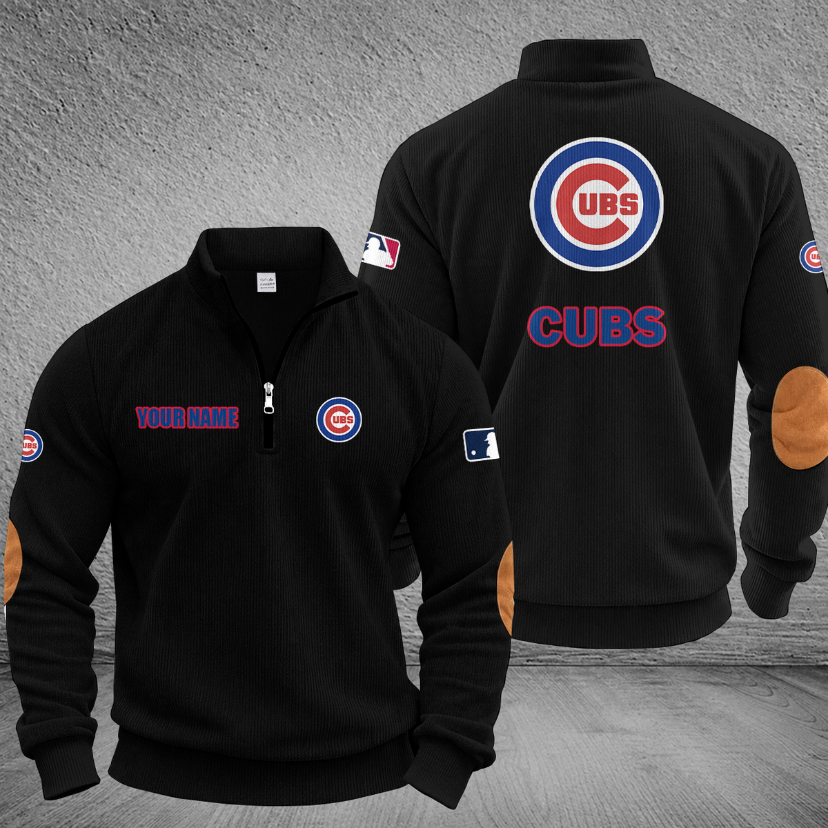 [FLASH SALE] NEW CUSTOMIZED MLB04 CCS CHICAGO CUBS MULTICOLOR STRIPED QUATER ZIP SWEATSHIRT