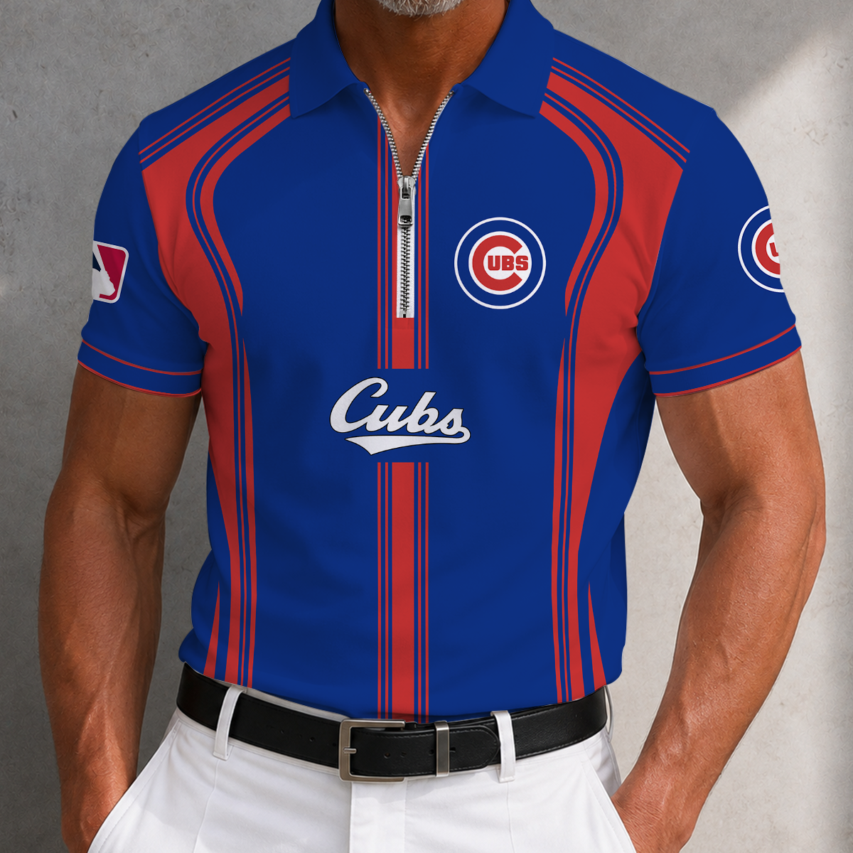 [FLASH SALE] NEW CUSTOMIZED MLB04 CCS CHICAGO CUBS ZIP POLO SHIRT