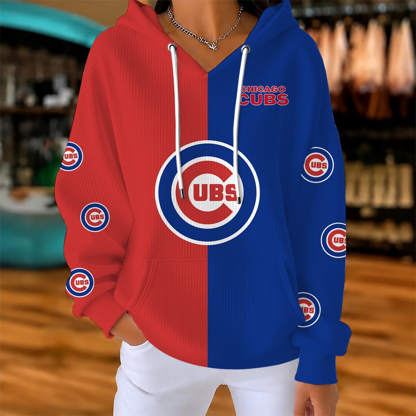 [FLASH SALE] NEW CUSTOMIZED MLB04 CCS CHICAGO CUBS RIBBED HOODIE & SWEATSHIRT
