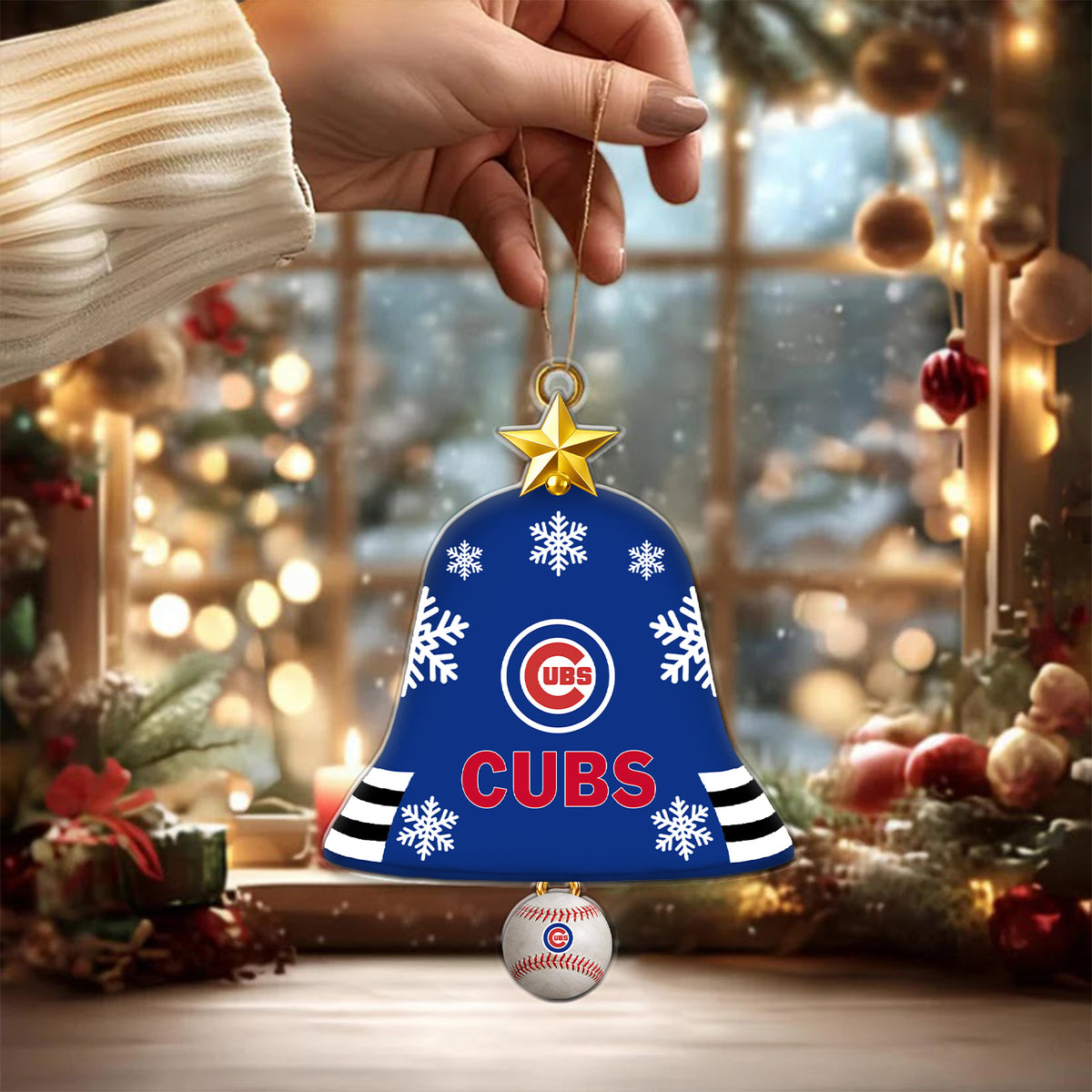 [FLASH SALE] NEW CUSTOMIZED MLB04 CCS CHICAGO CUBS CHRISTMAS ACRYLIC ORNAMENT