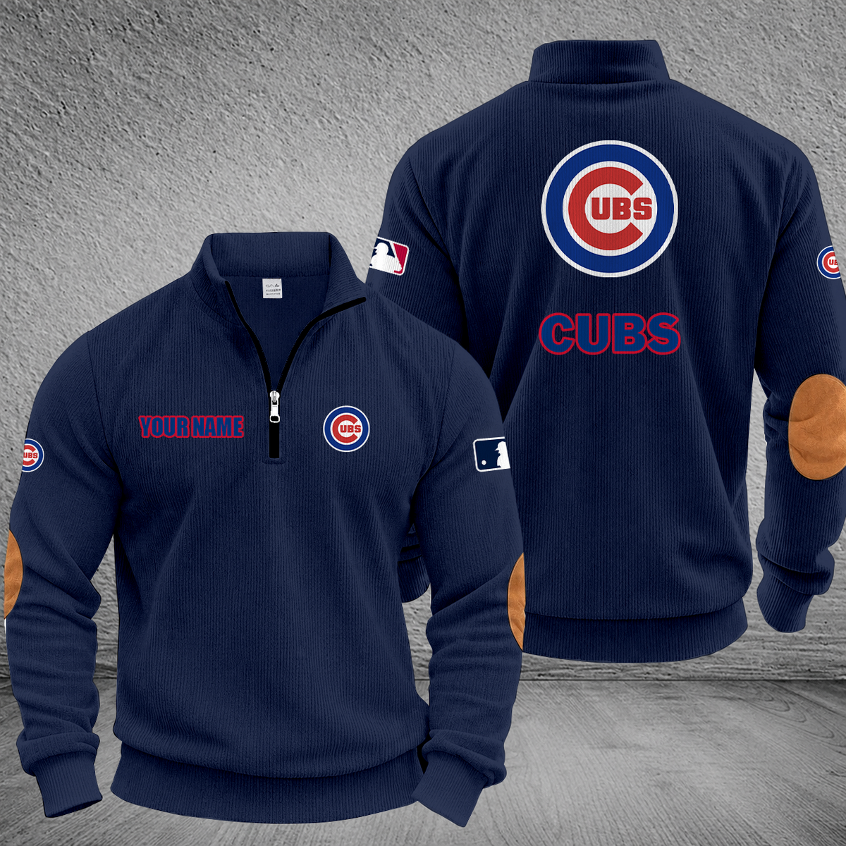 [FLASH SALE] NEW CUSTOMIZED MLB04 CCS CHICAGO CUBS MULTICOLOR STRIPED QUATER ZIP SWEATSHIRT