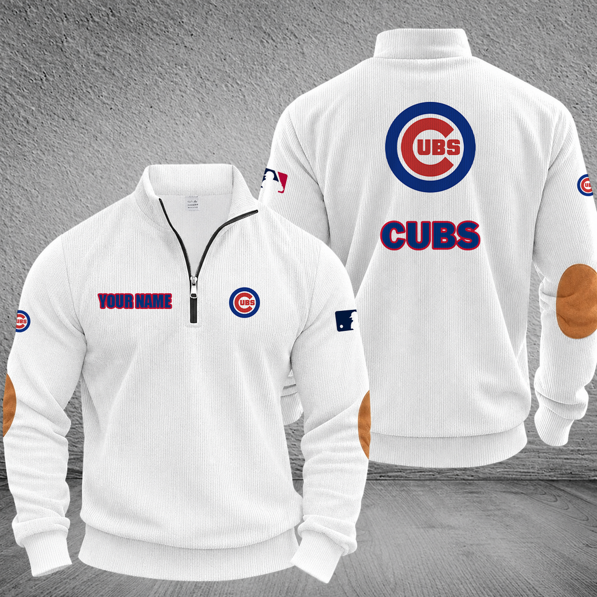 [FLASH SALE] NEW CUSTOMIZED MLB04 CCS CHICAGO CUBS MULTICOLOR STRIPED QUATER ZIP SWEATSHIRT