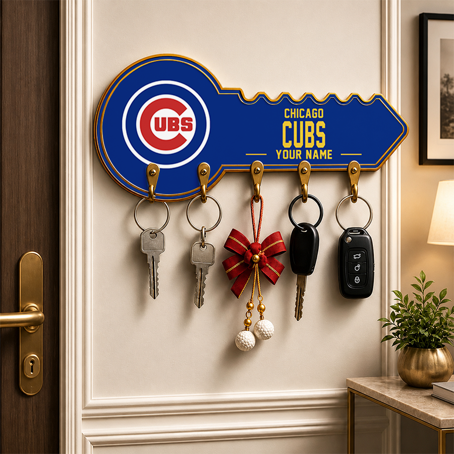 [FLASH SALE] NEW CUSTOMIZED MLB04 CCS CHICAGO CUBS WALL KEY HOLDER FOR HOME