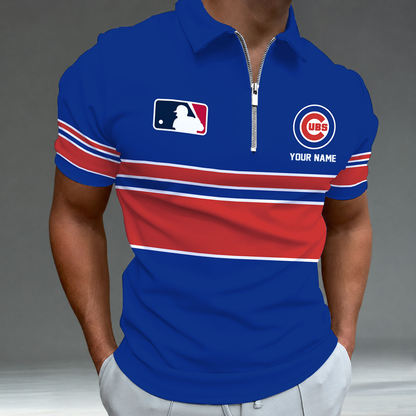 LIMITED EDITION - NEW CUSTOMIZED MLB04 CCS CHICAGO CUBS ZIP POLO SHIRT