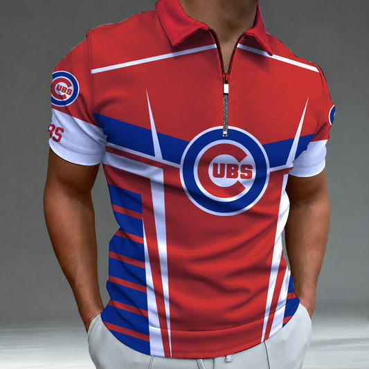 [FLASH SALE] NEW CUSTOMIZED MLB04 CCS CHICAGO CUBS ZIP POLO SHIRT