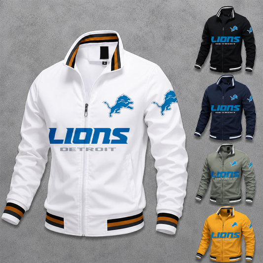 [SPECIAL OFFER] NEW CUSTOMIZED NFL04 DTL DETROIT LIONS MULTICOLOR MEN'S CASUAL JACKET