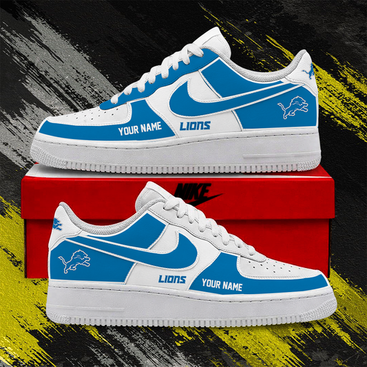 [SPECIAL OFFER] NEW CUSTOMIZED NFL04 DTL DETROIT LIONS AF1 SHOES