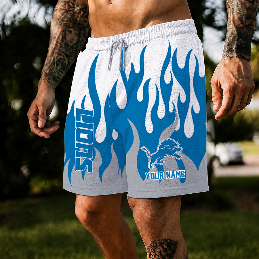 [SPECIAL OFFER] NEW CUSTOMIZED NFL04 DTL DETROIT LIONS SHORT PANTS