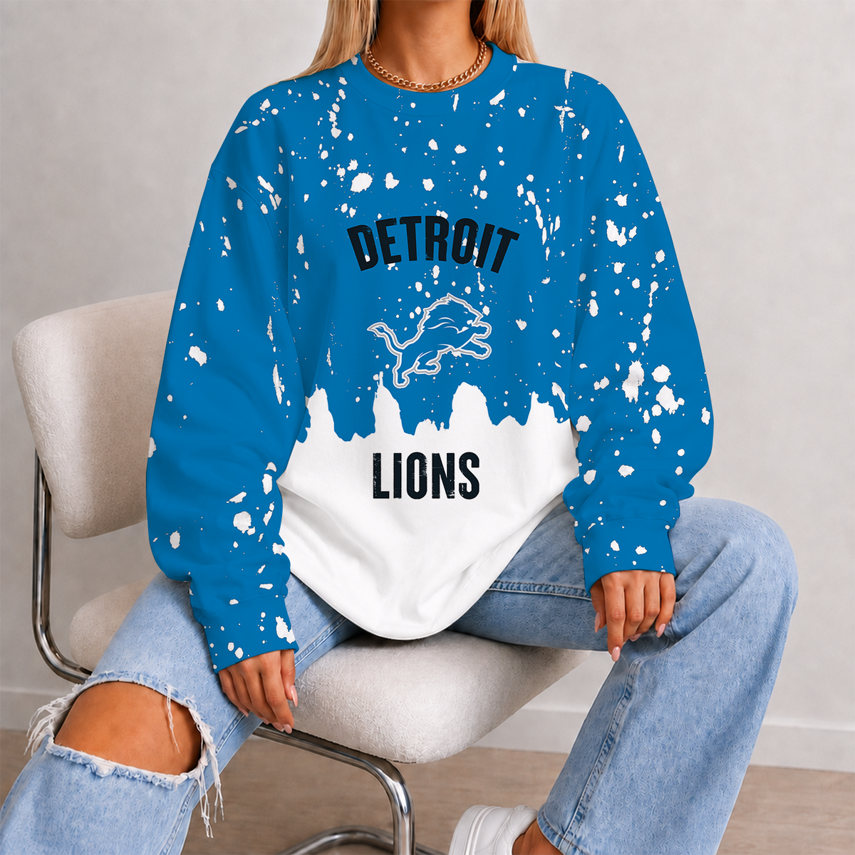 [SPECIAL OFFER] NEW CUSTOMIZED NFL04 DTL DETROIT LIONS UNISEX SWEATSHIRT