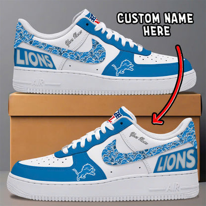 LIMITED EDITION - NEW CUSTOMIZED NFL04 DTL DETROIT LIONS AF1 SNEAKERS