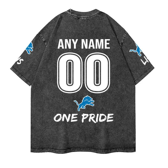 [SPECIAL OFFER] NEW CUSTOMIZED NFL04 DTL DETROIT LIONS FUNNY MULTICOLOR WASHED TEE
