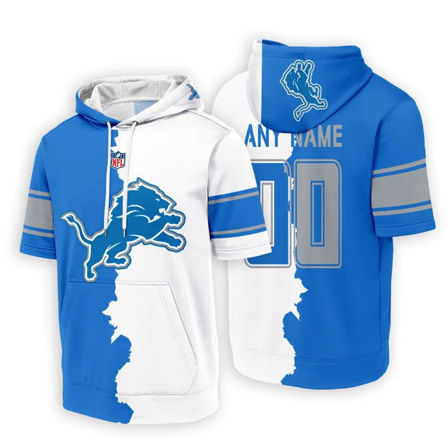 [SPECIAL OFFER] NEW CUSTOMIZED NFL04 DTL DETROIT LIONS SHORT SLEEVE HOODIE T-SHIRT
