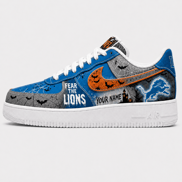 [SPECIAL OFFER] NEW CUSTOMIZED NFL04 DTL DETROIT LIONS HALLOWEEN AF1 SHOES