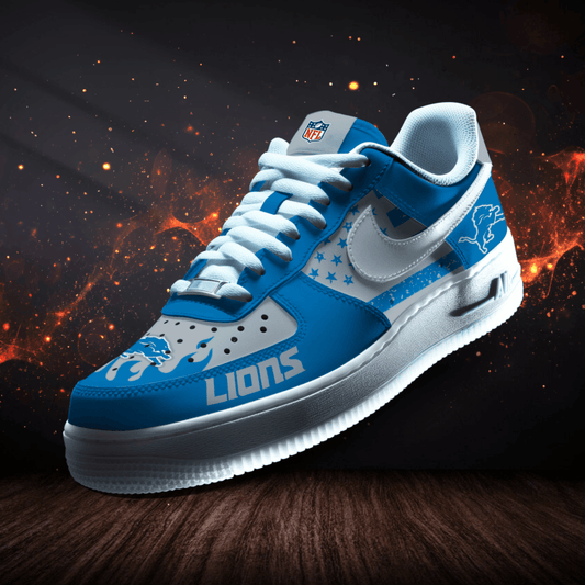 LIMITED EDITION - NEW CUSTOMIZED NFL04 DTL DETROIT LIONS AF1 SNEAKERS