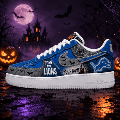 [SPECIAL OFFER] NEW CUSTOMIZED NFL04 DTL DETROIT LIONS HALLOWEEN AF1 SHOES