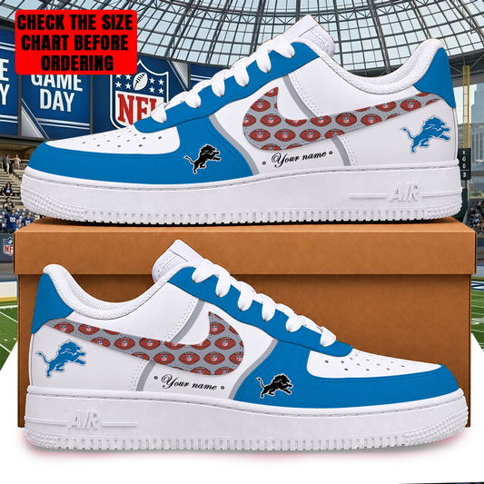 [SPECIAL OFFER] NEW CUSTOMIZED NFL04 DTL DETROIT LIONS AF1 SHOES
