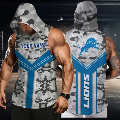[SPECIAL OFFER] NEW CUSTOMIZED NFL04 DTL DETROIT LIONS HOODED TANK TOP