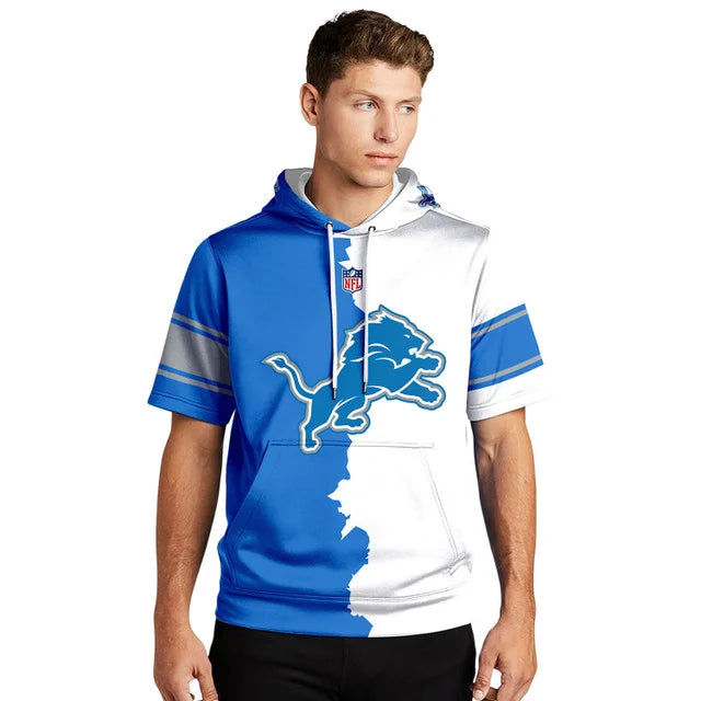 [SPECIAL OFFER] NEW CUSTOMIZED NFL04 DTL DETROIT LIONS SHORT SLEEVE HOODIE T-SHIRT