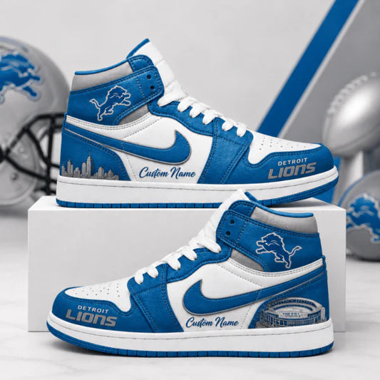 [SPECIAL OFFER] NEW CUSTOMIZED NFL04 DTL DETROIT LIONS AIR JORDAN 1