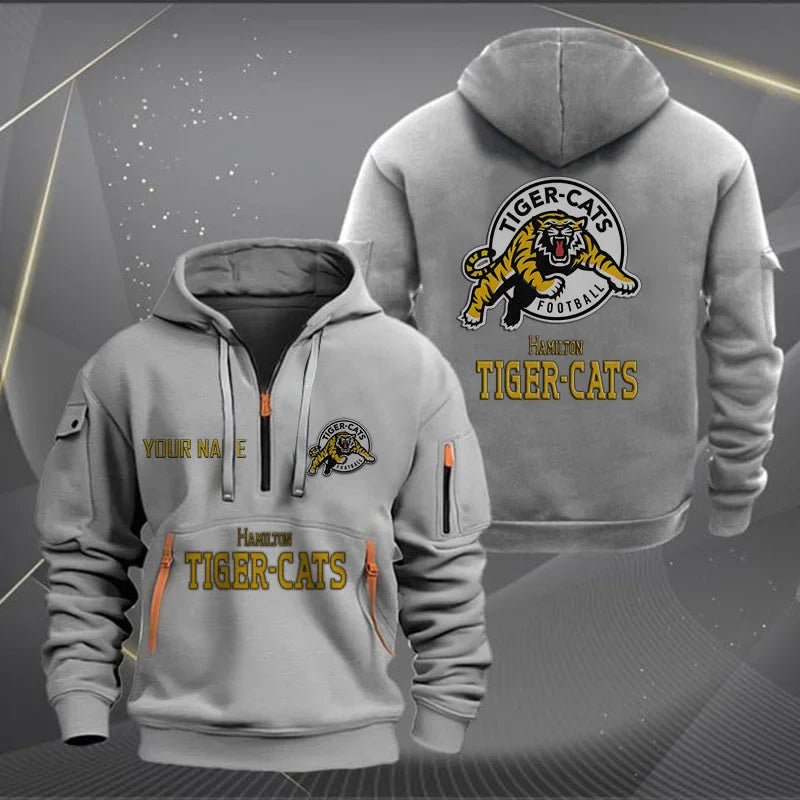[FAN EXCLUSIVE] NEW CUSTOMIZED CFL04 HAM HAMILTON TIGER-CATS MUTICOLOR QUARTER ZIP HOODIE